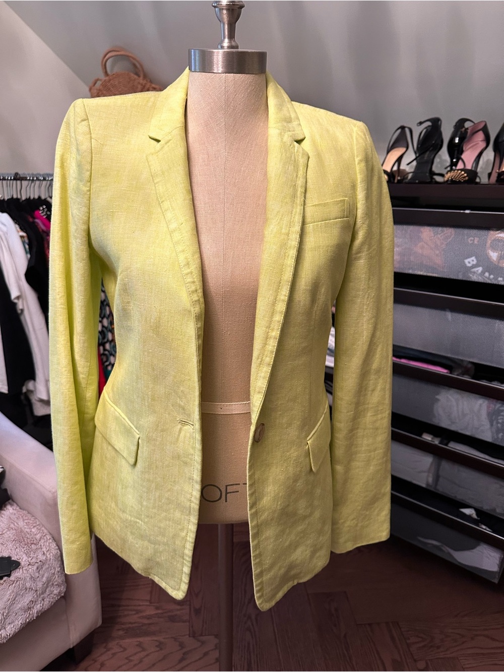 J. Crew Citrine Yellow Linen-Blend Tailored Blazer